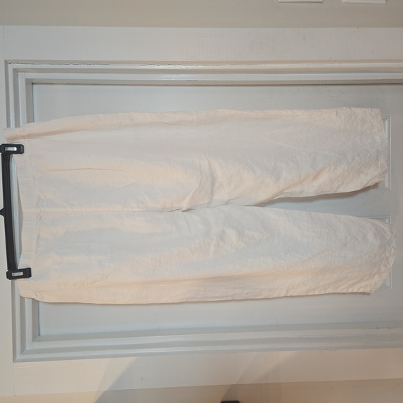 Quince 100% Linen Relaxed Fit High Rise Pants Womens Size XL White - Picture 3 of 8